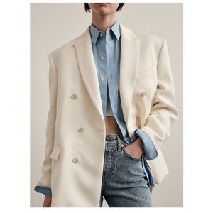 WARDROBE.NYC Double Breasted Blazer in Off-White NWT